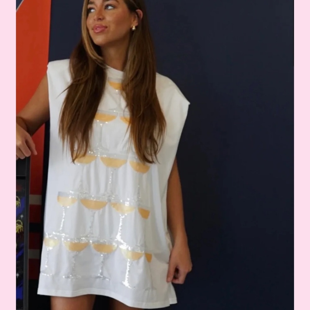 Queen of sparkles champagne tower tshirt dress